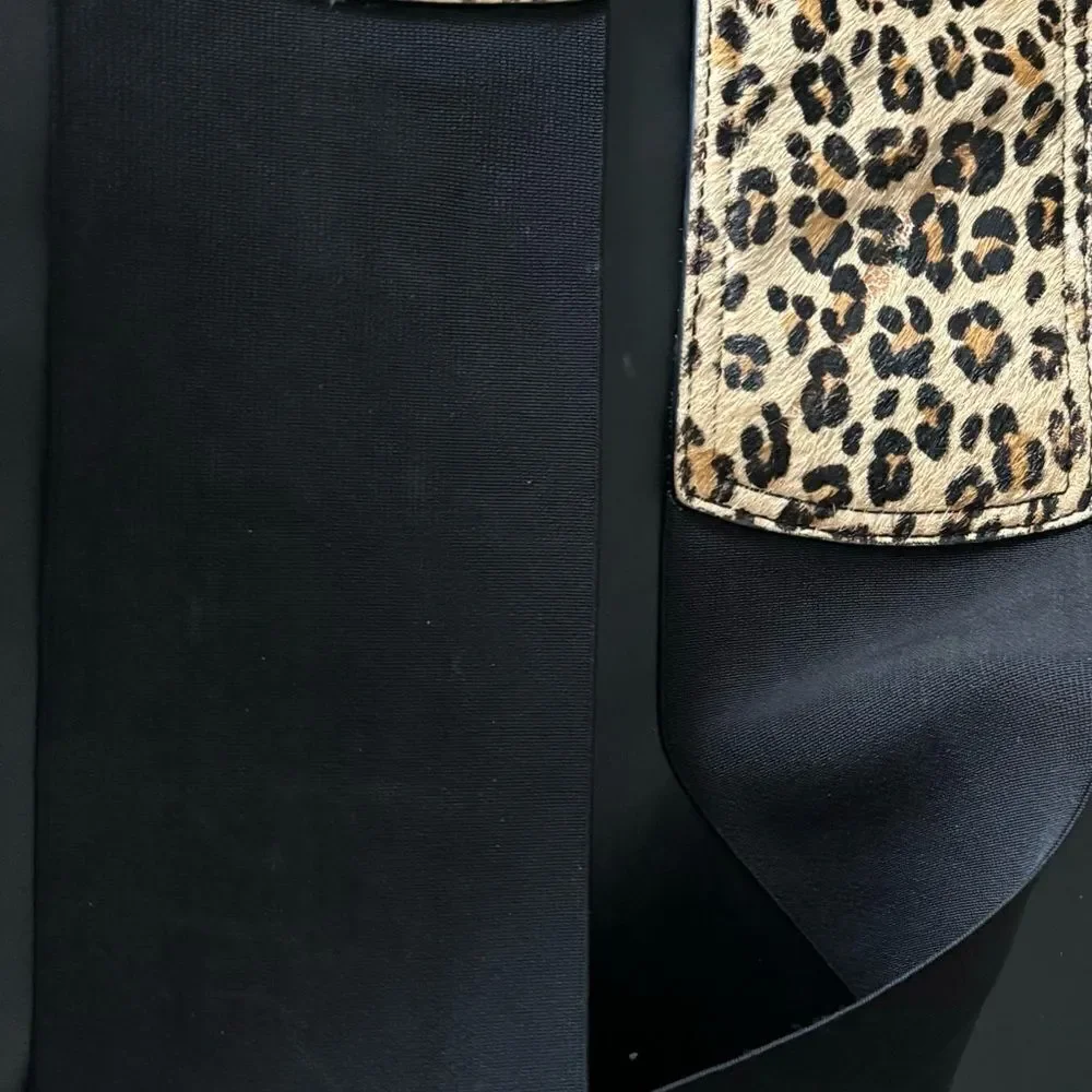 Bebe fur wide dress suit belt animal print tiger cheetah accessory leopard big